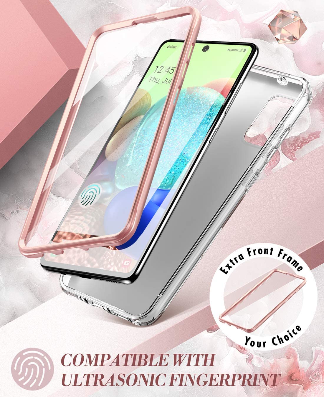 2020 Samsung Galaxy A71 5G UW Marble Bumper Case with